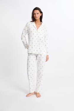Ensemble de pyjama 2 pièces à motifs coeurs en coton;${refinementColor}