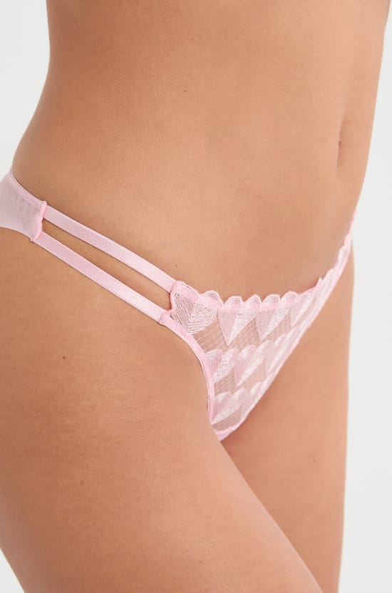 Culotte en dentelle &agrave; motifs c&oelig;urs;${refinementColor}