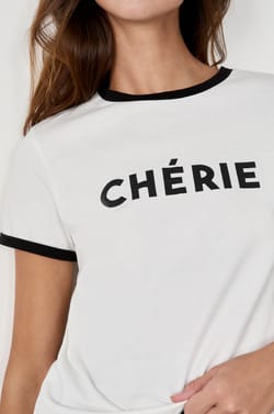 T-shirt manches courtes imprimé "Chérie;${refinementColor}