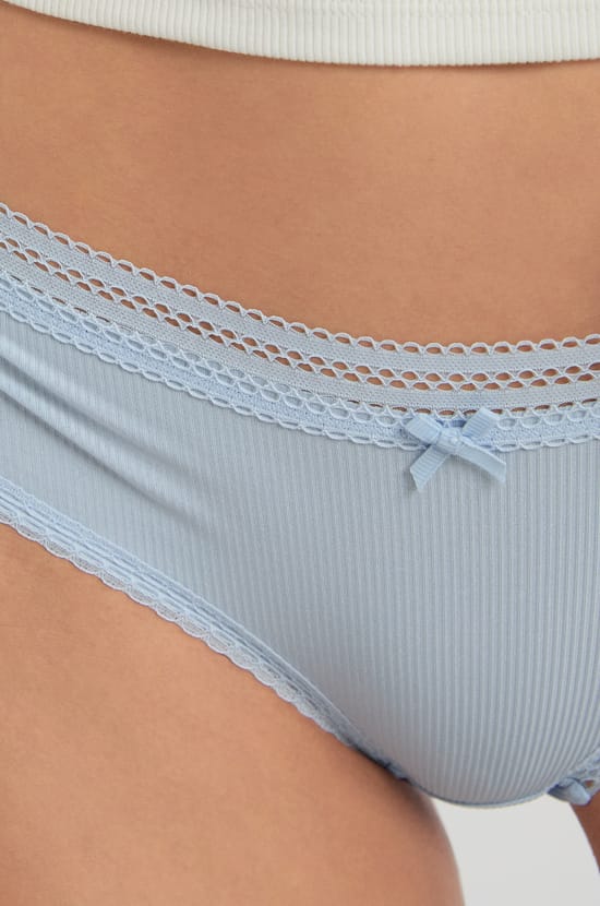 Boyshort in Microfiber with Lace Details;${refinementColor}