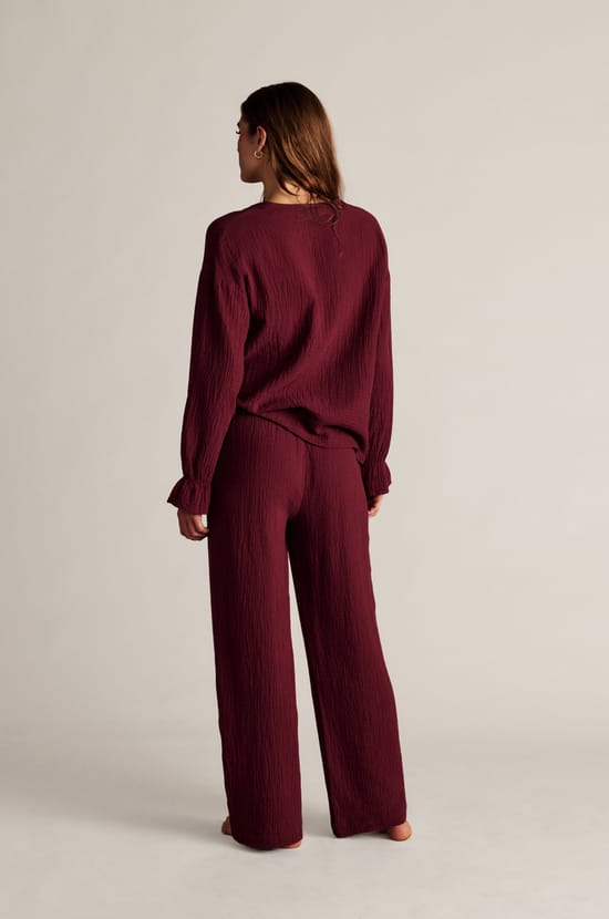 Pantalon de pyjama &agrave; motifs en coton;${refinementColor}