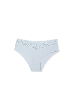 Hipster V-shape en microfibre et dentelle;${refinementColor}
