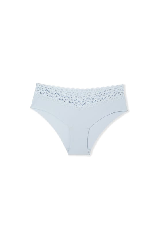 V-shape Hipster in Microfiber and Lace;${refinementColor}