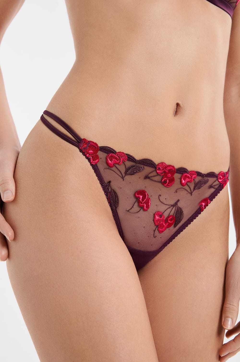Cherry Print Thong;${refinementColor}
