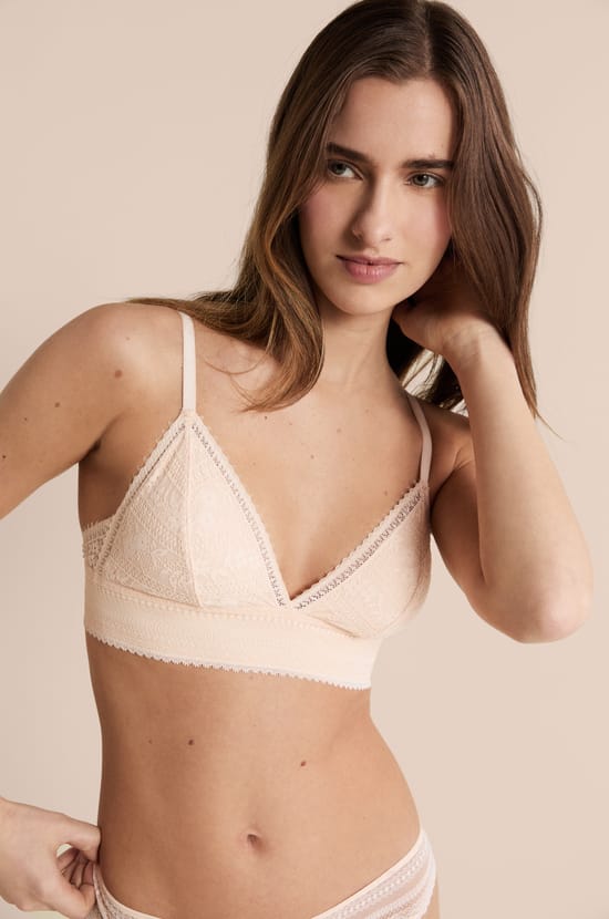 Bra N.8 - The Wireless Triangle in Lace;${refinementColor}