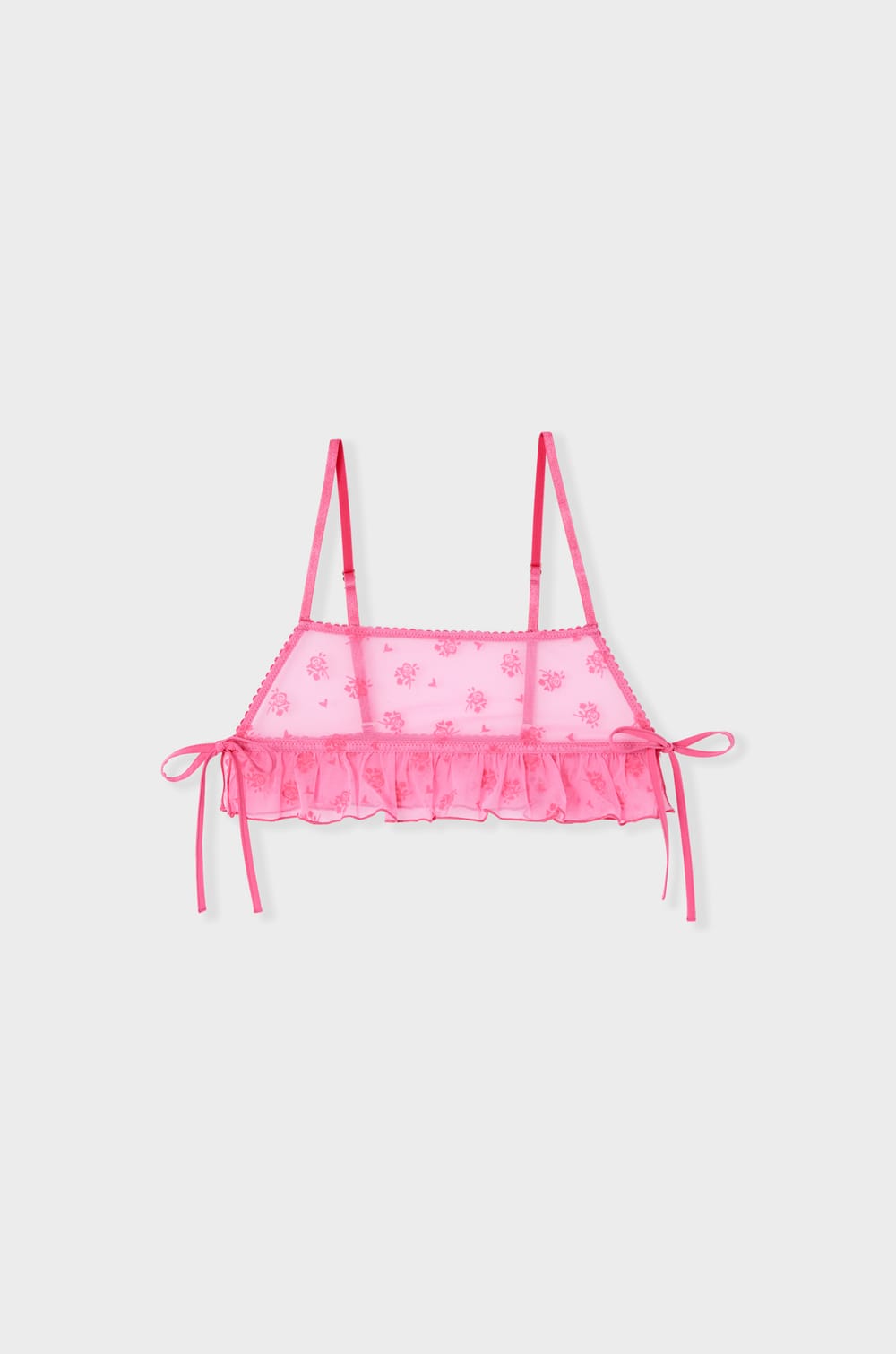 Flocked Tulle Bralette;${refinementColor}