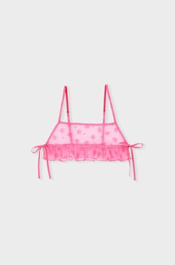 Flocked Tulle Bralette;${refinementColor}