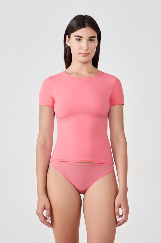 T-shirt manches courtes en microfibre;${refinementColor}