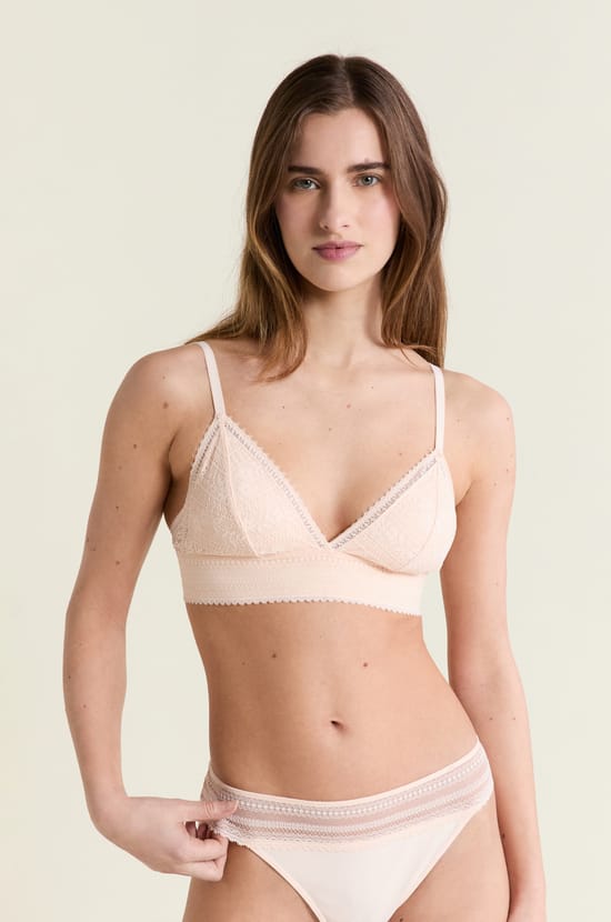 Bra N.8 tipo triangular encaje floral sin aros;${refinementColor}