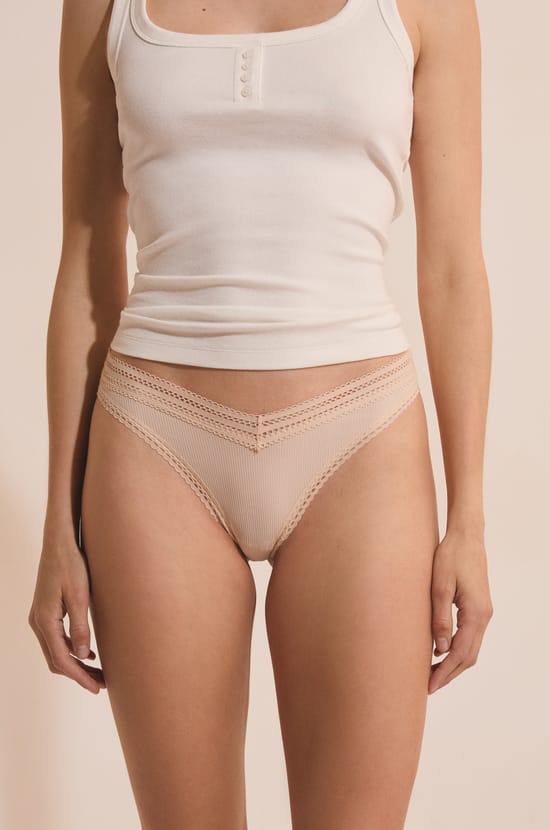 V-Shape Tanga With Lace Details;${refinementColor}