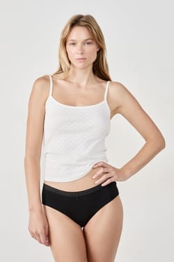 Pack of 3 cotton and lace boyshorts;${refinementColor}
