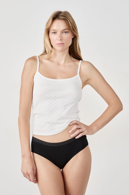 Pack of 3 cotton and lace boyshorts;${refinementColor}