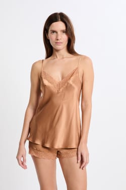 Trägertop aus Seide mit Spitzendetails;${refinementColor}