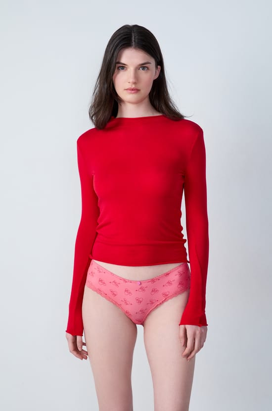 Shorty imprimé détails dentelle;${refinementColor}