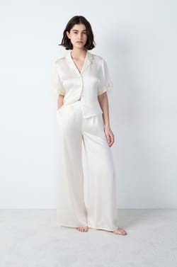 Pantalon de pyjama en soie;${refinementColor}