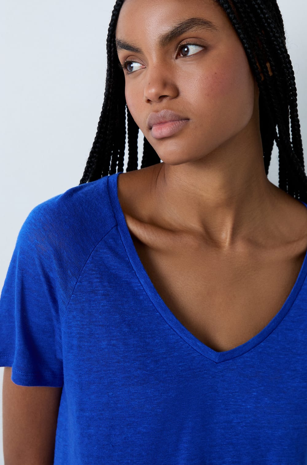 Short-Sleeved Linen Pyjama T-shirt;${refinementColor}