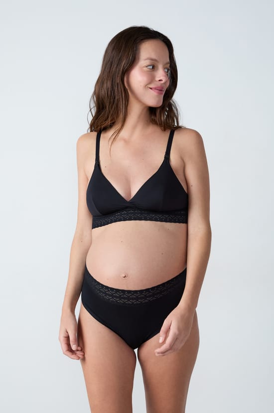 Culotte midi de maternité détails dentelle;${refinementColor}