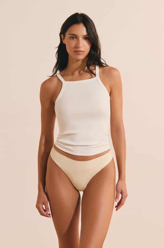 Tanga en coton sans coutures;${refinementColor}