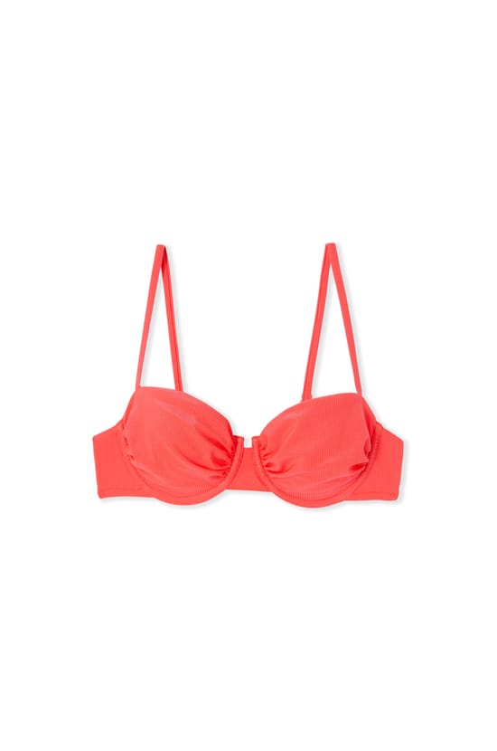 Top de bikini satinado con copas extra&iacute;bles;${refinementColor}