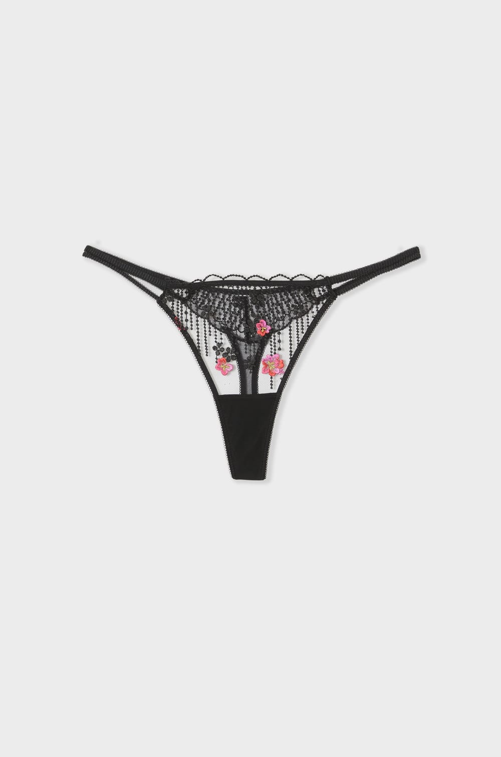 Embroidered Tulle Thong;${refinementColor}