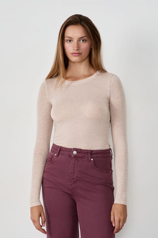 T-shirt manches longues col rond avec laine;${refinementColor}