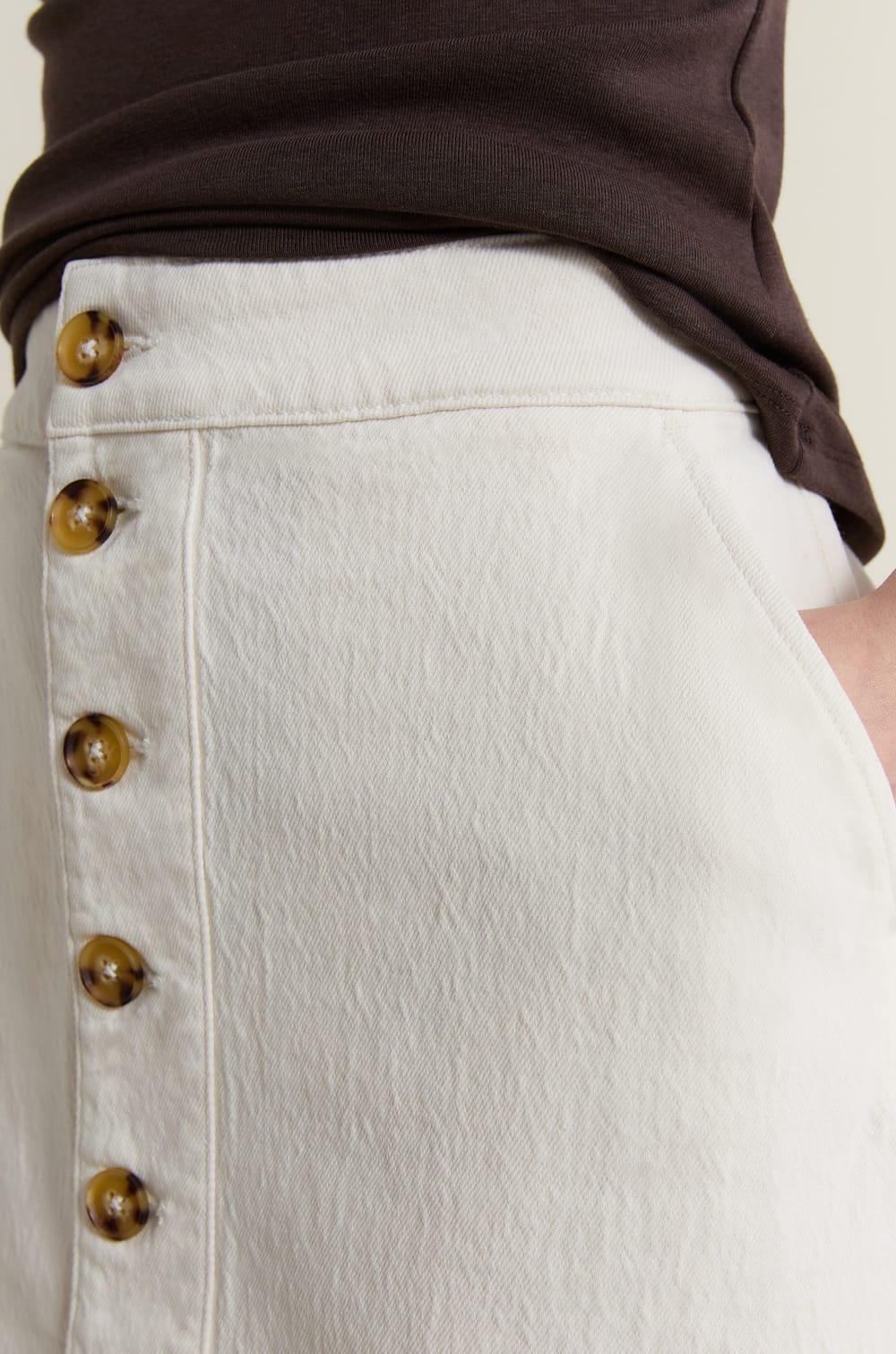 Jupe en coton boutonn&eacute;e;${refinementColor}