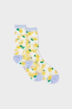 Chaussettes transparentes &agrave; motifs citrons Coucou Suzette;${refinementColor}
