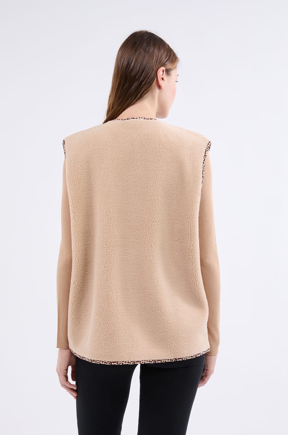 Gilet sans manches effet sherpa;${refinementColor}