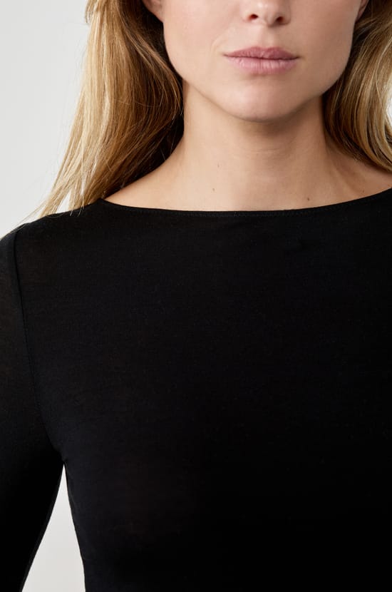 T-shirt manches longues col bateau;${refinementColor}