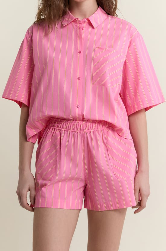 Short de pyjama &agrave; rayures avec coton;${refinementColor}