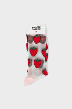 Chaussettes transparentes &agrave; motifs fraises Coucou Suzette;${refinementColor}
