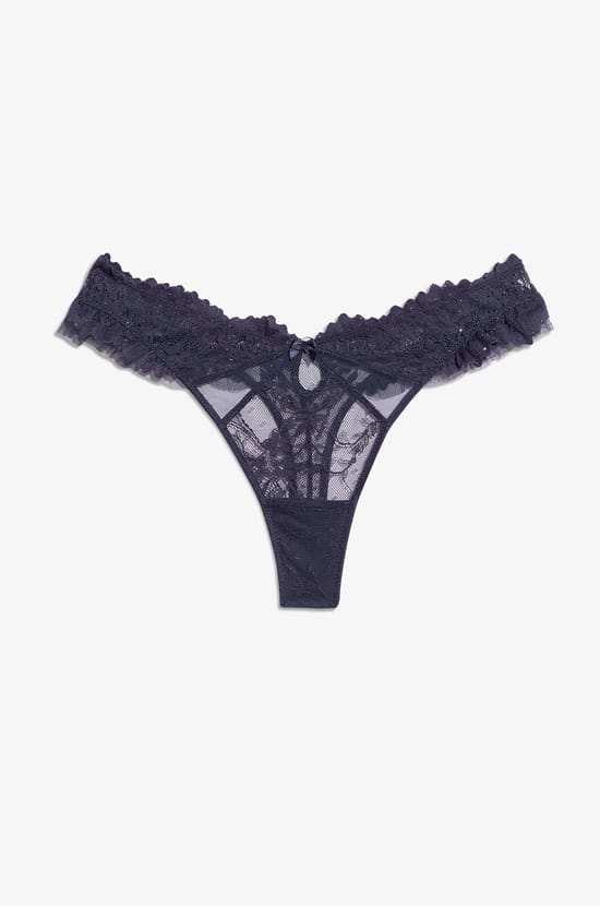Glitter Lace Thong;${refinementColor}
