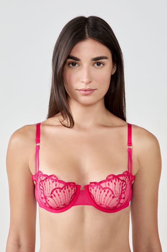 Bra No.9 - Balconette with floral embroidery;${refinementColor}