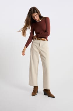 Pantalon en coton effet velours;${refinementColor}