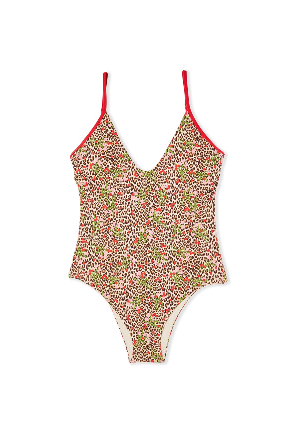 Maillot de bain 1 pi&egrave;ce imprim&eacute; l&eacute;opard & &agrave; fleurs;${refinementColor}