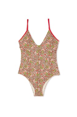 Maillot de bain 1 pi&egrave;ce imprim&eacute; l&eacute;opard & &agrave; fleurs;${refinementColor}