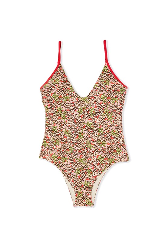 Maillot de bain 1 pi&egrave;ce imprim&eacute; l&eacute;opard & &agrave; fleurs;${refinementColor}