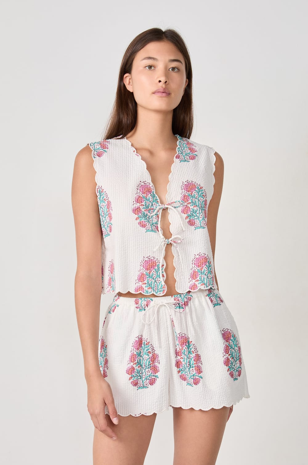 Katoenen pyjama top met print;${refinementColor}