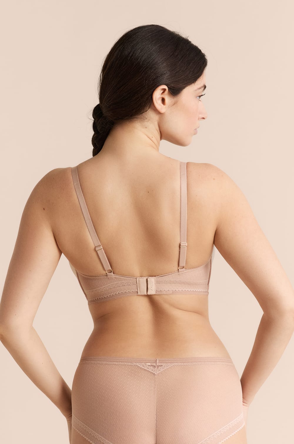 Wireless Triangle Bra with Lace Details;${refinementColor}