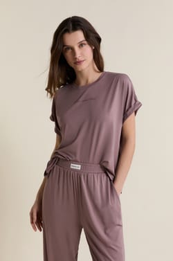 Pyjama T-shirt met korte mouwen;${refinementColor}