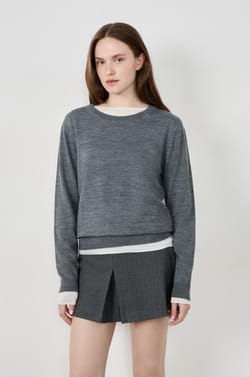 Pull manches longues avec laine;${refinementColor}