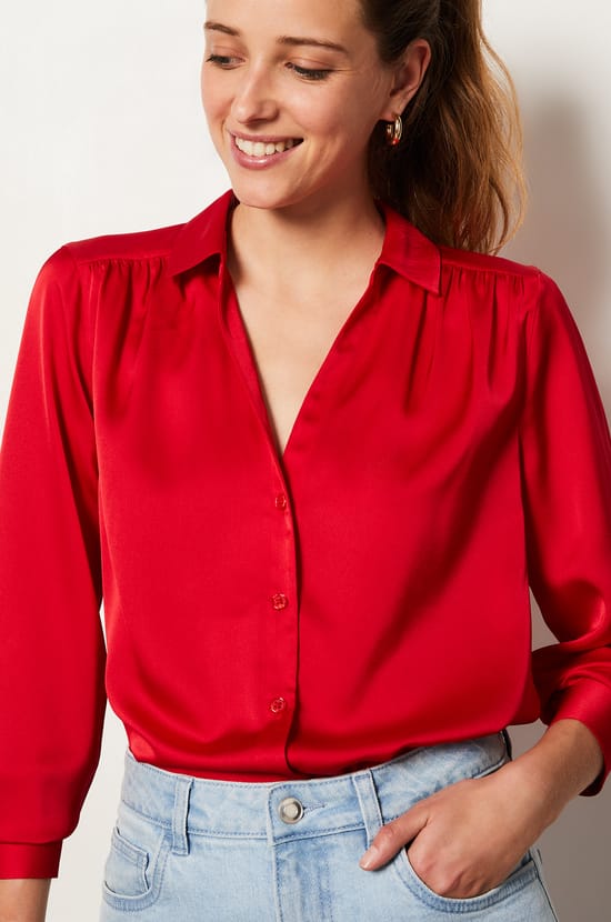 Chemisier satiné;${refinementColor}