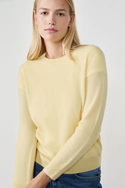 Jersey de cuello redondo de cachemira;${refinementColor}