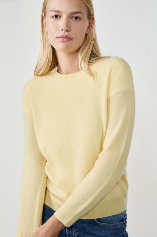Jersey de cuello redondo de cachemira;${refinementColor}