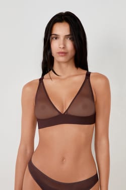 Wireless triangle bra in mesh;${refinementColor}