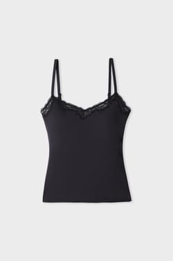 Caraco en microfibre et dentelle avec brassi&egrave;re int&eacute;gr&eacute;e;${refinementColor}