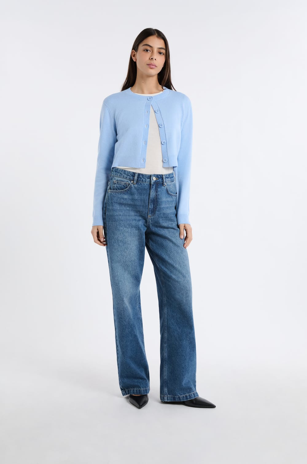 Cropped Cardigan with Wool;${refinementColor}