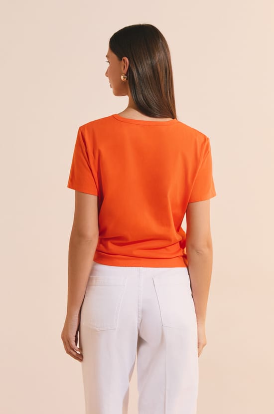 T-shirt en coton avec noeud;${refinementColor}