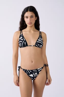 Triangle bikini top with printed jewel detail;${refinementColor}