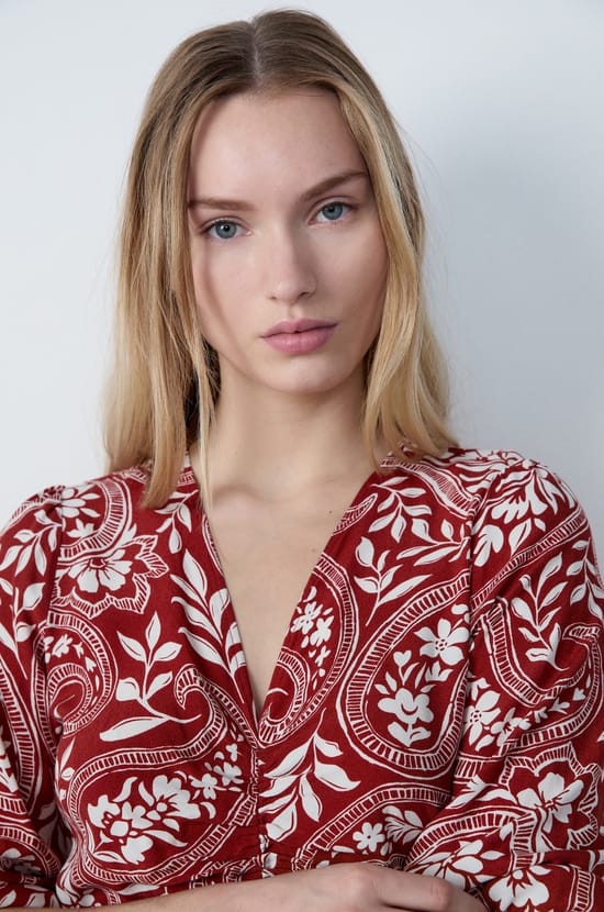 Robe longue à motifs;${refinementColor}